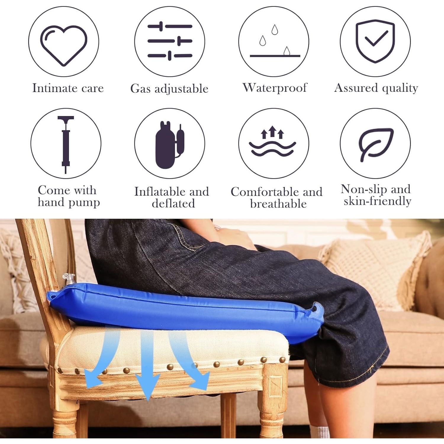 Buy now Namalu Bed Sore Cushions for Butt Inflatable Bed Sore Pads Nursing Pad to Prevent Treatment for Sores on Buttocks for Elderly Bedridden Disabled, Breathable and Comfort for Pain Relife(Blue) at indiglob india