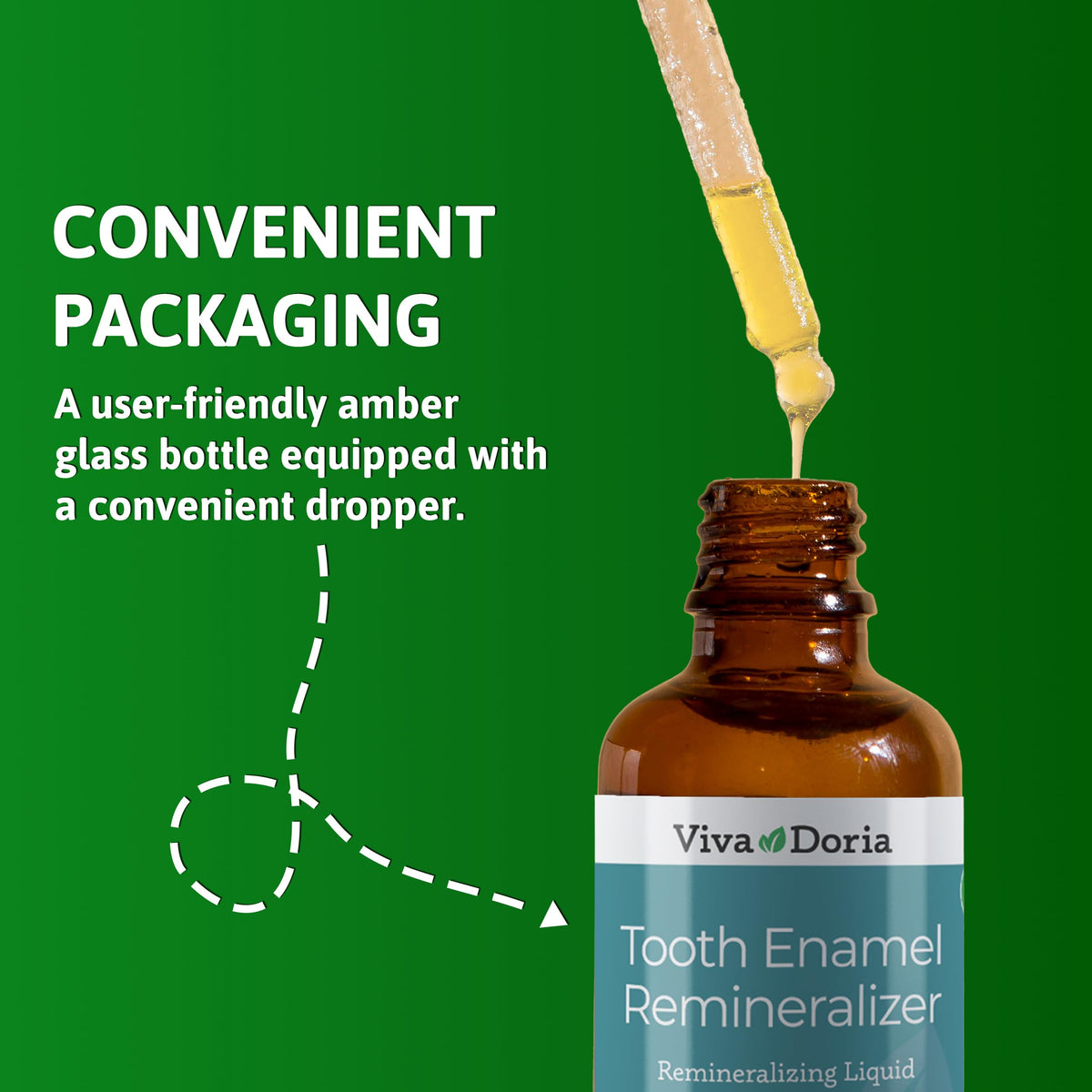 Viva Doria Tooth Enamel Remineralizing Liquid, Protects Tooth Enamel and Helps Keep Gum Healthy 1 fl oz