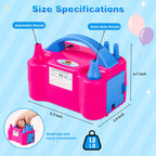 Balloon Pump Electric Portable Dual Nozzle Air Pump for Balloons Blower Pump Inflator for Decoration, Birthday Party [110V~120V, 600W, Bright Pink]