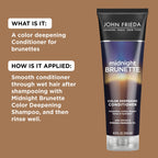 Buy now John Frieda Midnight Brunette Conditioner, Color Deepening Conditioner to Enhance and Refresh Brunette Tones, Infused with Cocoa and Primrose Oil to Nourish and Enhance Brunette Tones, 8.3 Oz at indiglob india