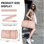 Buy now Ytonet Garment Duffle Bags for Travel, Convertible Carry On Garment Bag for Women, Large PU Leather Foldable Travel Bag with Shoe Pouch, 2 in 1 Hanging Suitcase Dress Suit Travel Bags, Pink at indiglob india
