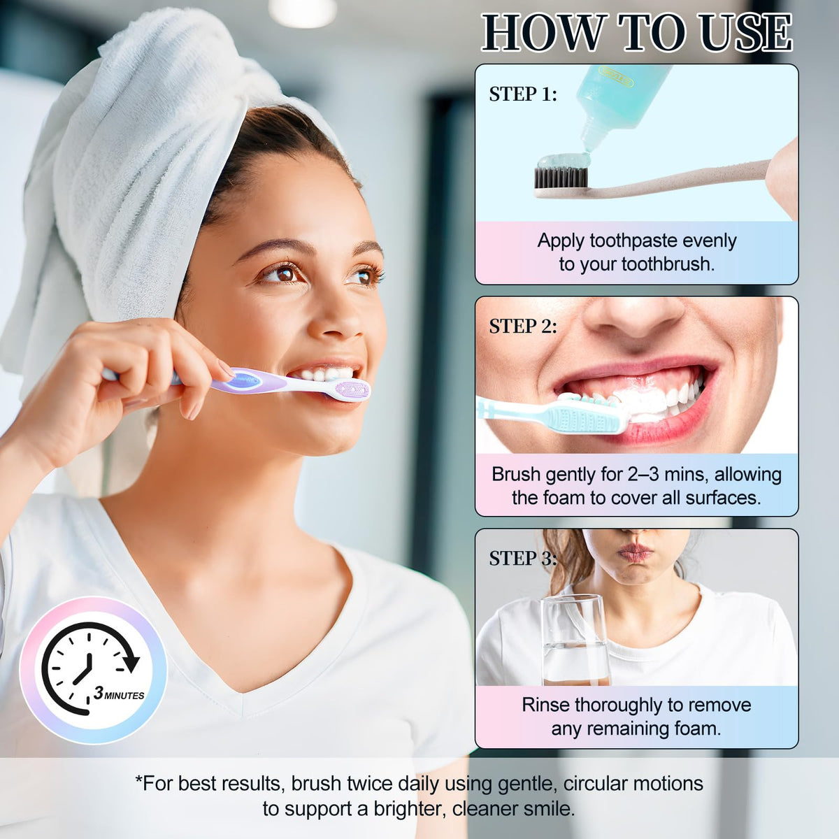 2Pack Niacinamide Whitening Toothpaste, Niacinamide Intensive Toothpaste, Fresh Breath, 7.6 Oz