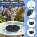 Mademax 1W Solar Bird Bath Fountain Pump, Solar Fountain, Free Standing Floating Solar Powered Water Fountain Pump for Bird Bath, Garden, Pond, Pool, Outdoor