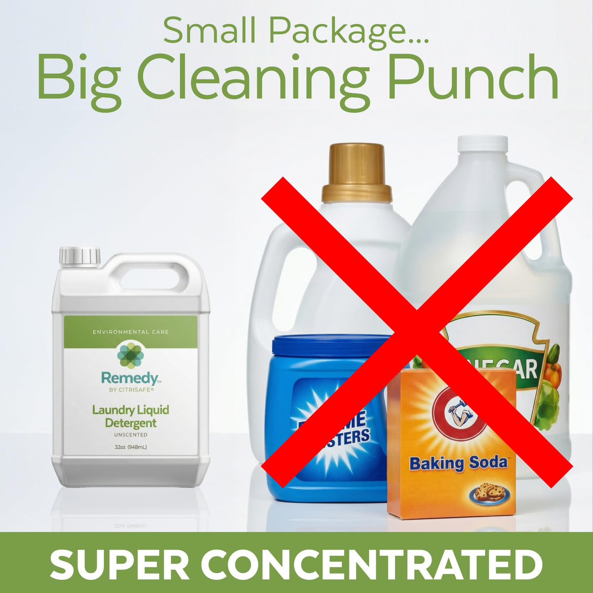 Musty or Contaminated Towels, Clothes & Bedding - Remedy Laundry Detergent Removes Odors & Residues, Super Concentrated