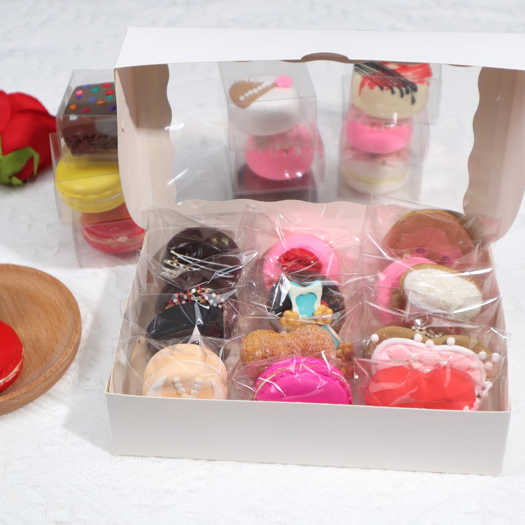 TEMLQPACK100Pcs Self - sealing 3x3 Inch Clear Cellophane Bags - Perfect for Packaging Chocolate - covered Oreos, Macarons, etc. - Party Edition