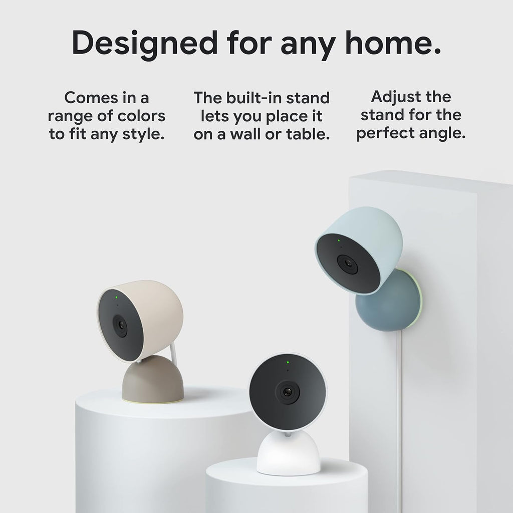 Buy now Google indoor Nest Security Cam 1080p (Wired) - 2nd Generation - Snow at indiglob india