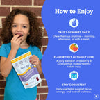 FIRST DAY Kids Magnesium Gummies, Citrate + L-Theanine, No Melatonin, 60 Ct | Strawberry citrate magnesium gummies for kids with Suntheanine® L-theanine; melatonin-free calm and bedtime support for kids