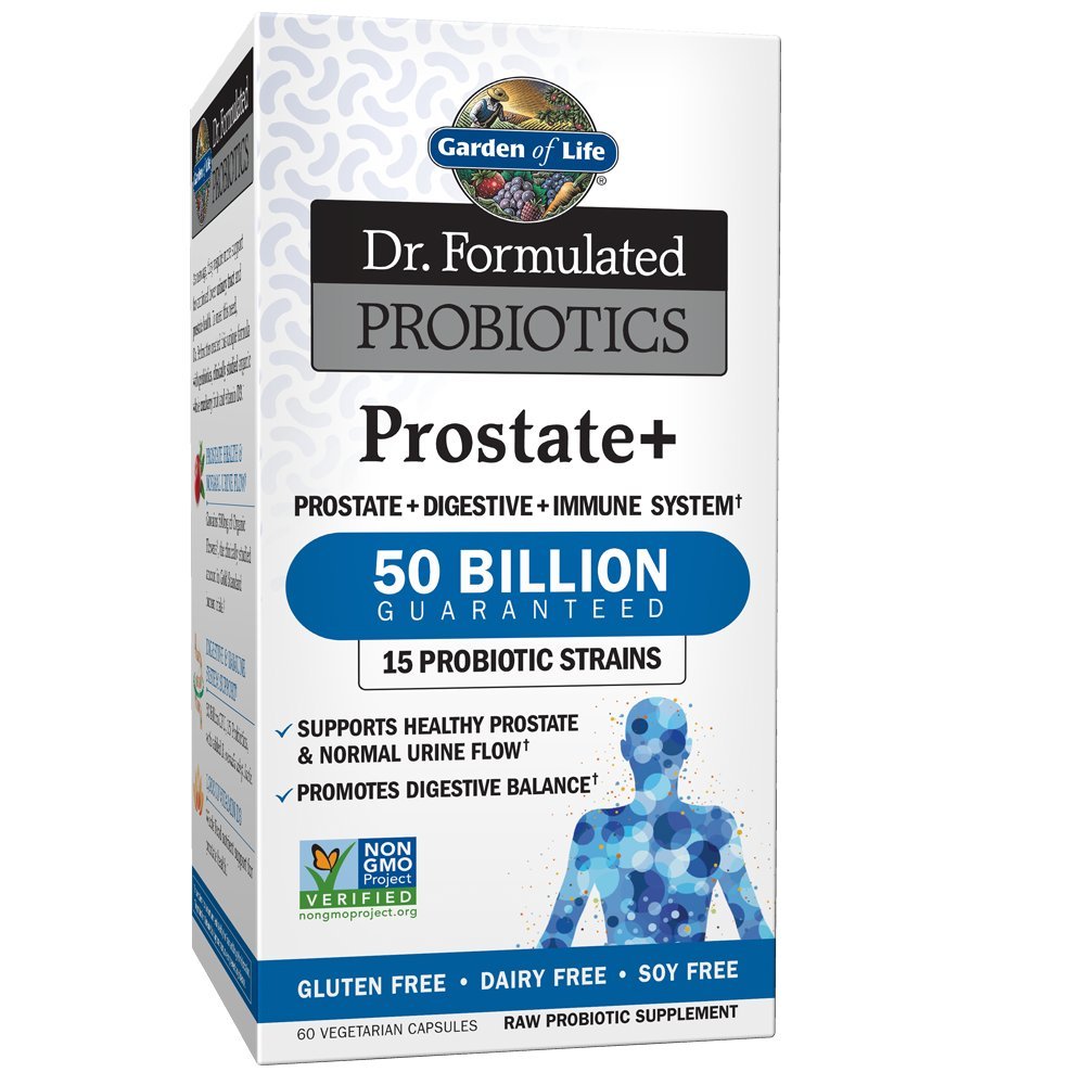 Garden of Life Dr. Formulated Probiotics Prostate+ - Acidophilus and Probiotic Supports Healthy Prostate and Digestive Balance - Shelf Stable - Gluten, Dairy, and Soy-Free - 60 Vegetarian Capsules