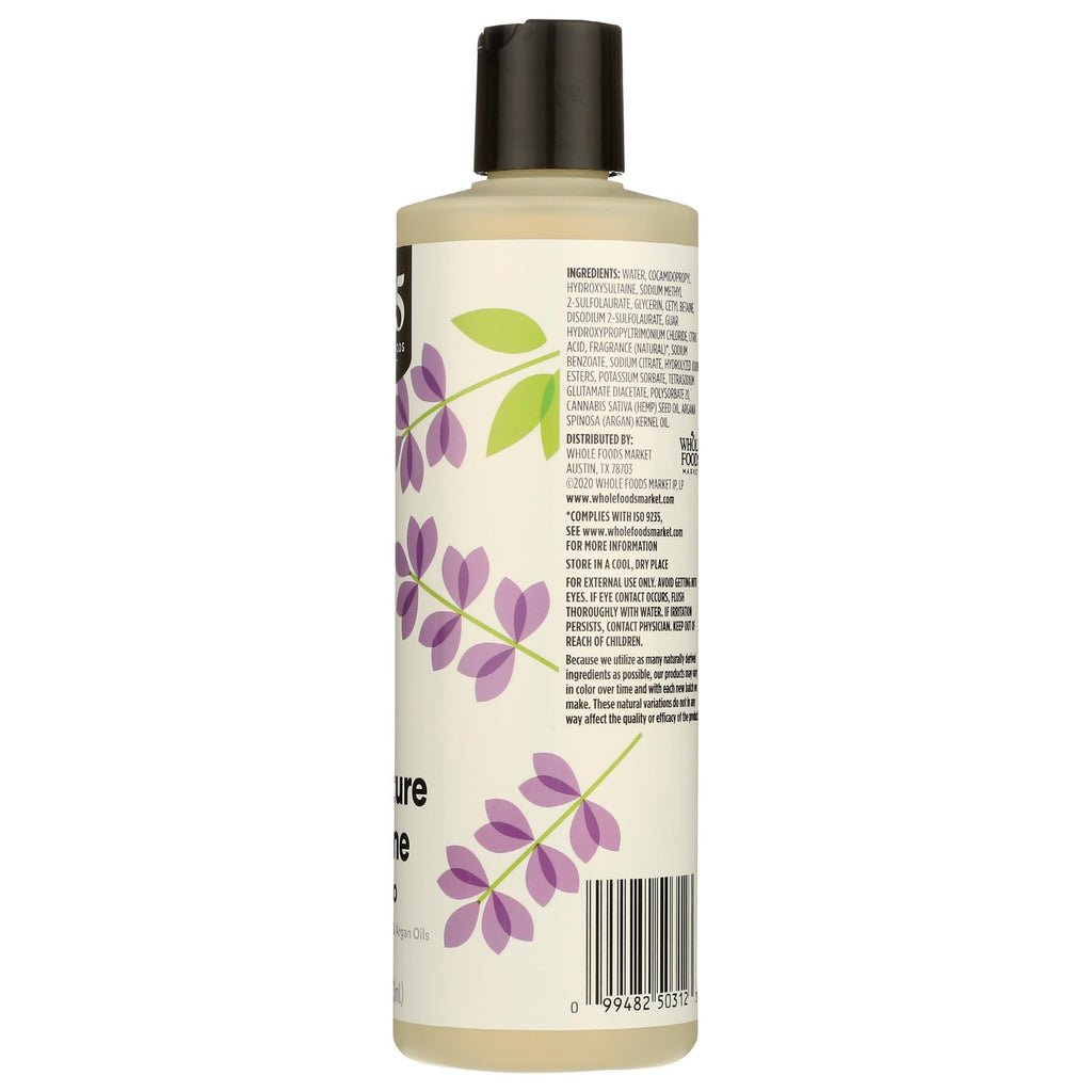 365 by Whole Foods Market, Moisture & Shine Shampoo with Hemp Seed & Argan Oil, Lavender Scent, 16 Fl Oz