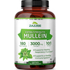 Zazzee Extra Strength Mullein Leaf 10:1 Extract, 120 Vegan Capsules | 4 Month Supply, Respiratory & Lung Support, Certified Kosher, 100% Pure Leaf Powder, Verbascum Thapsus, Non-GMO, Made in USA