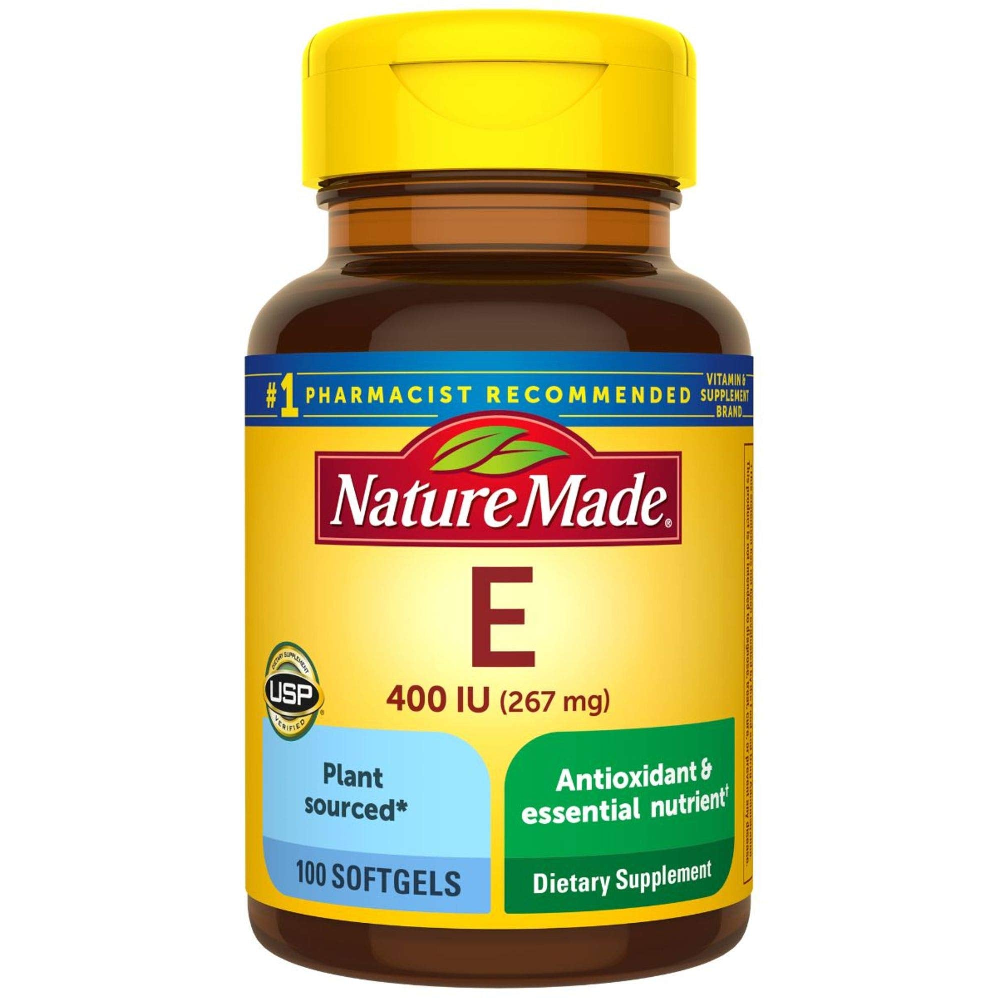 Nature Made Vitamin E 180 mg (400 IU) dl-Alpha, 300 Softgels | Dietary Supplement for Antioxidant and Skin Support, Vitamin E Supports a Healthy Immune System, 300 Day Supply