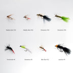 Bassdash Fly Fishing Assorted Flies Kit, Pack of 64 pcs Fly Lure Including Dry Flies, Wet Flies, Nymphs, Streamers, Terrestrials, Leeches and More, with Magnetic Fly Box