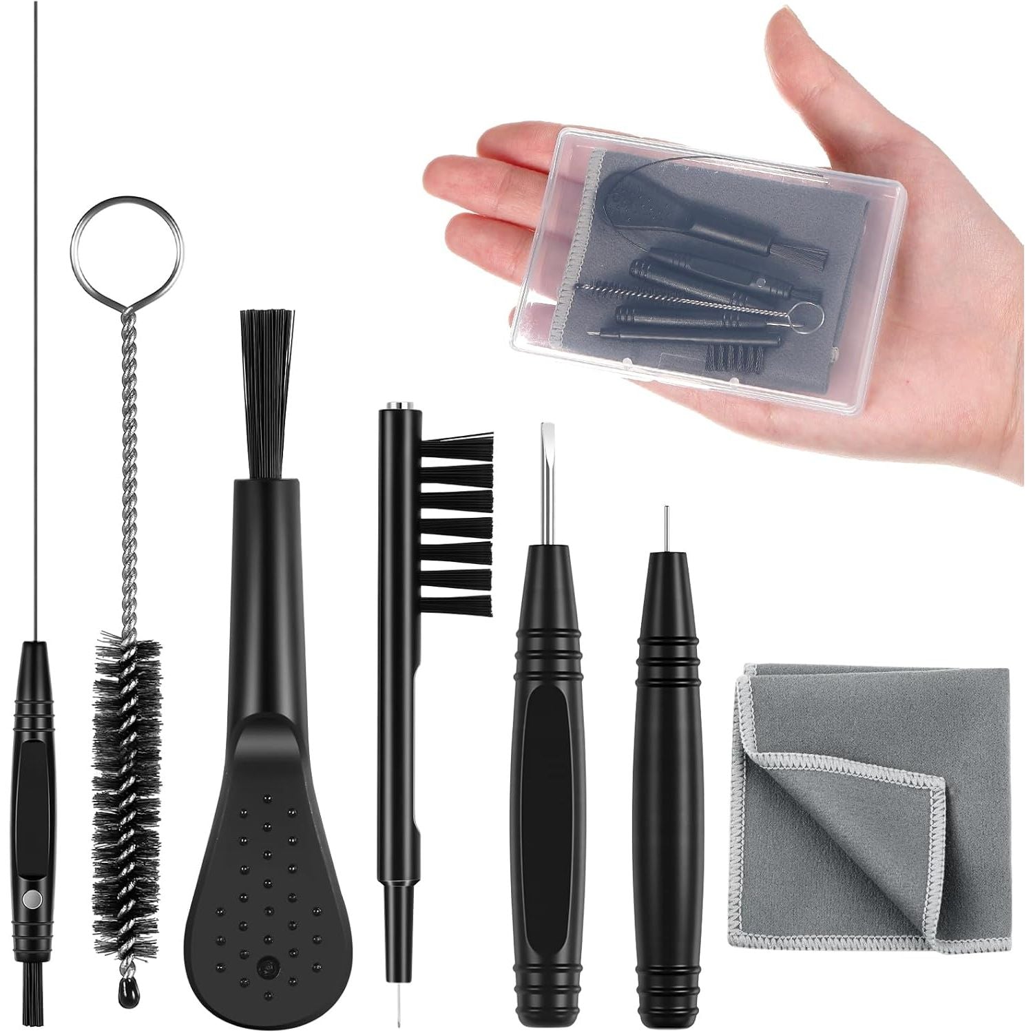 Buy now Patelai 12 Pcs Hearing Aid Cleaning Kit Hearing Aid Tools Cleaner Kit Accessories with Wax Loop and Magnet Multi-Functional Earphone Earbuds Cleaner Set with Velvet Bag (White Tube) Style: B 8 at indiglob india