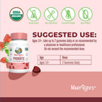 MARYRUTH'S USDA Organic Probiotic Gummies Probiotic Digestive Support | Immune Support | Digestive & Gut Health Supplement | 5 Billion CFU | Vegan | Non-GMO | Gluten Free | 60 Count