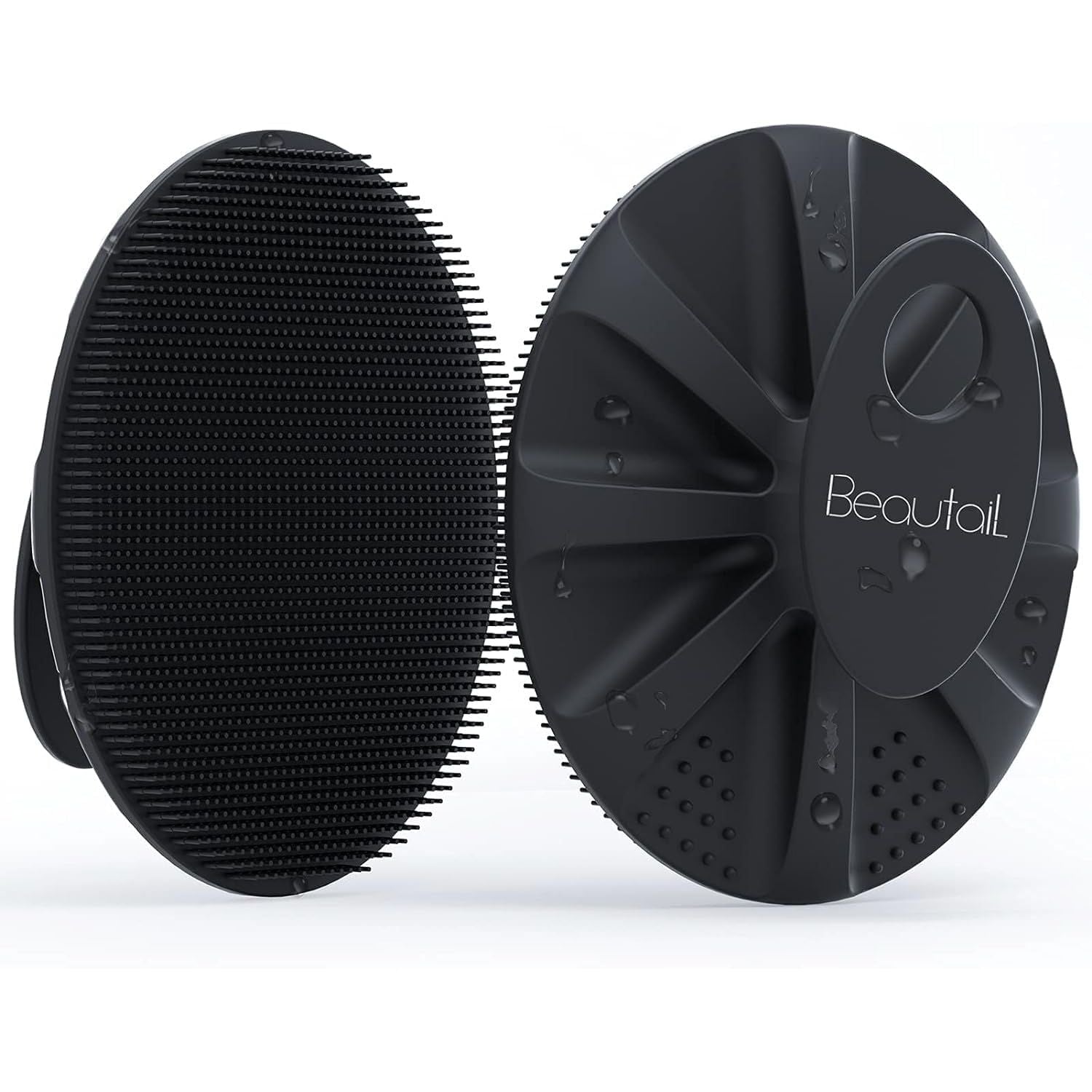 Buy now Silicone Body Scrubber Shower Bath Wash Brush Gentle Exfoliating Scrub Cleansing Loofah for Women Men Baby Sensitive Skin, Easy to Clean, Lather Nicely, More Hygienic, 1 Pack, Cyan Black at indiglob india