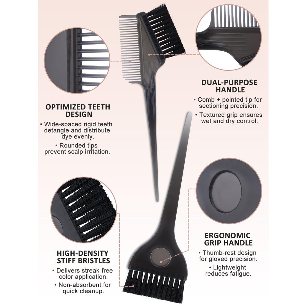 YOOVR 6pcs Hair Dye Bleach Kit with Hair Dye Brush and Bowl Set