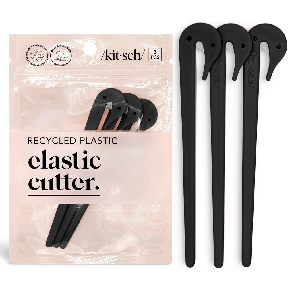 Kitsch Elastic Hair Tie Cutter Tool - Multicolor, 3pc Set | No Pull Hair Ties No Damage & Easy Removal of Hair Rubber Bands, Hair Elastics, Toddler Hair Ties - Hair Braiding Tools