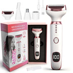 Electric Razors LED Display for Women Men, 2026 Wet/Dry Lady Electric Shaver,4 in 1 Hair Remover with IPX7 Waterproof,Smooth & Silky Portable Bikini Electric Grooming Set (Pink)
