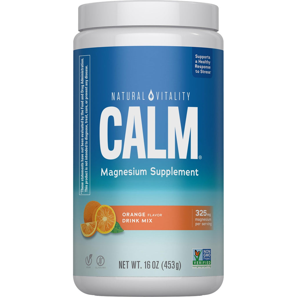 Natural Vitality Calm Magnesium Powder | Orange Flavored Supplement | Non-GMO, Vegan & Gluten Free Formula | 16oz