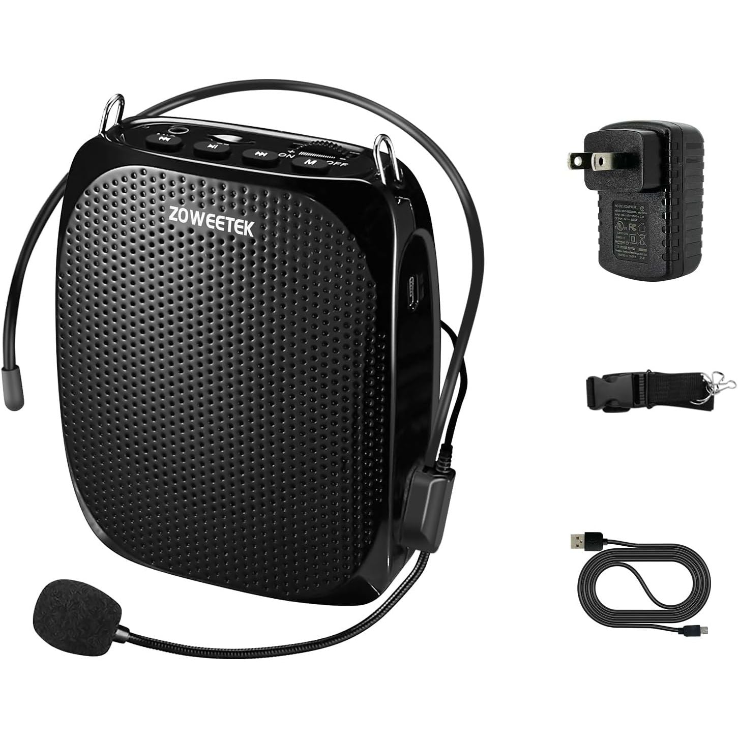 Buy now ZOWEETEK Voice Amplifier Microphone Headset for Teachers, Original Personal Voice Amplifier, Work of 12 hrs, Portable Speaker for Classroom, Speech, Tour Guide,Support MP3 Format Audio,Power Amplifier Black at indiglob india