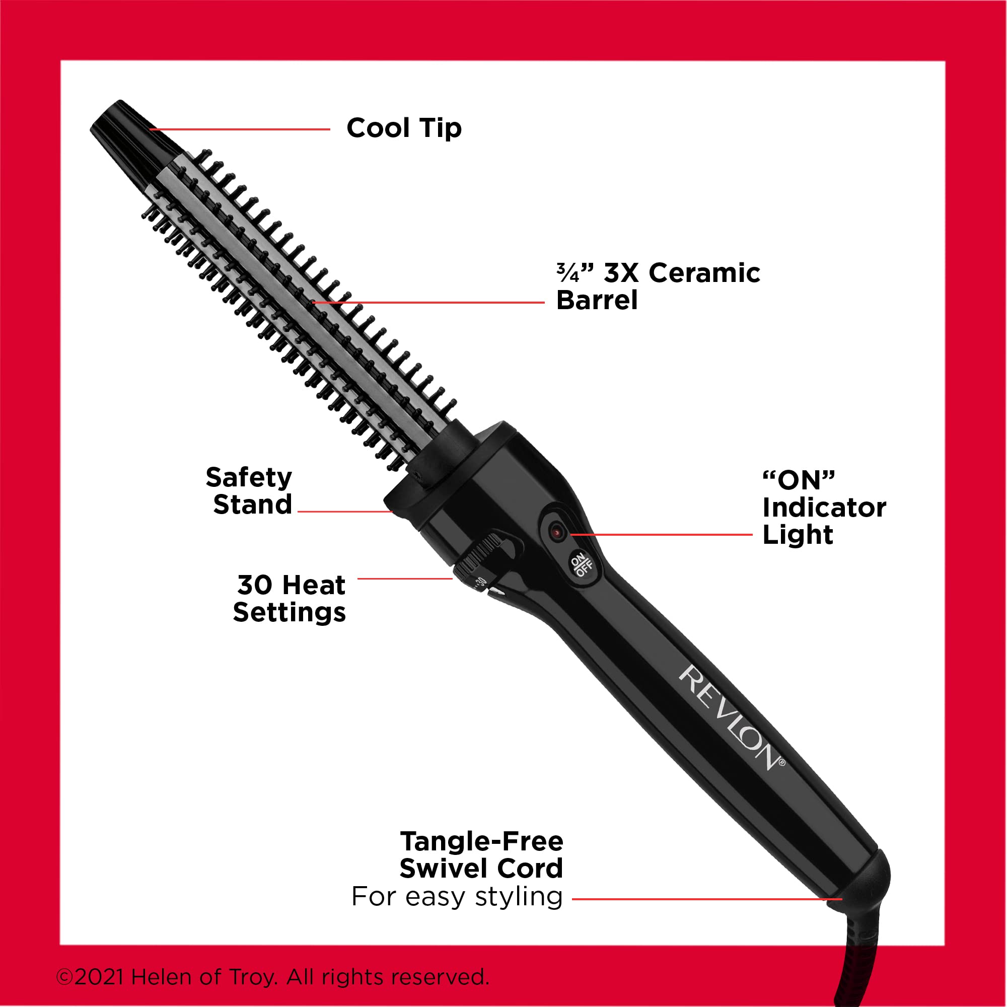 Buy now REVLON Perfect Heat Ceramic Curling Iron Brush, Black, 3/4" at indiglob india