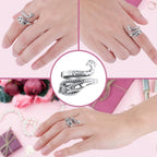 Buy now Yolev 3 Pieces Adjustable Knitting Crochet Ring Knitting Accessories Braided Peacock Open Finger Ring Adjustable Braided Ring for Faster Knitting at indiglob india