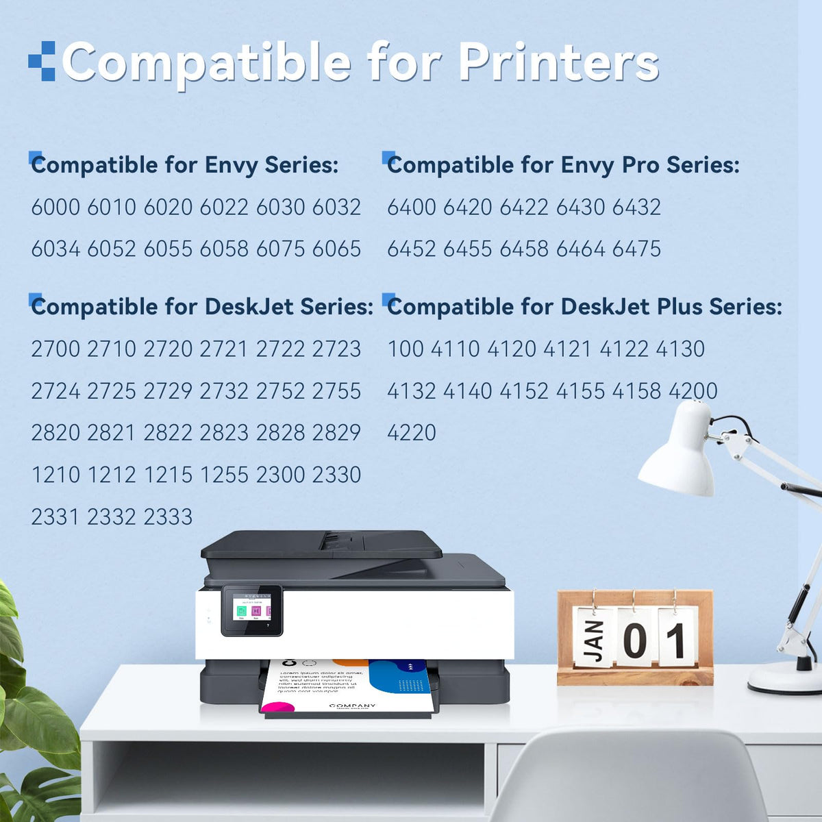 67XL Ink Cartridges Black Color Combo Pack Compatible for HP 67 Ink