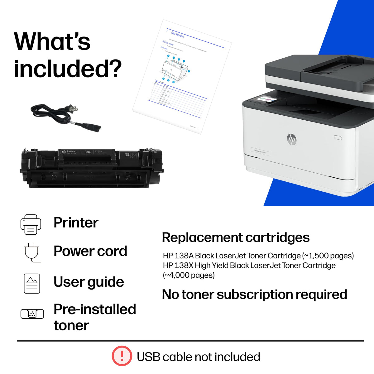 HP LaserJet Pro MFP 3101sdw Wireless Black and White All-in-One Laser Printer, Office Printer, Duplex, Best-for-Small Teams (9D2X4F)