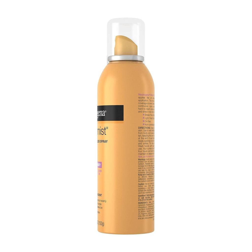 Buy now Neutrogena Micromist Airbrush Sunless Tanning Spray, Gradual Sunless Indoor Tanner with Witch Hazel, Alcohol-Free, Oil-Free & Non-Comedogenic Formula, Medium Intensity, 5.3 oz at indiglob india