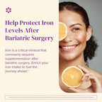 Barimelts Iron with Vitamin C, 180 Fast-Dissolving Tablets (2-Month Supply), Sugar-Free Bariatric Iron Supplement for Women, Natural Orange Flavor
