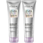 L'Oreal Paris EverPure Brightening and Nourishing Shampoo for Gray Hair, Sulfate-Free Vegan Formula with Peptides, 8.5 Fl Oz
