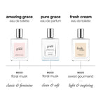 philosophy pure grace eau de parfum - crisp & clean women's perfume - with notes of water lily, leafy greens & musk - long lasting fragrance - 2 fl oz