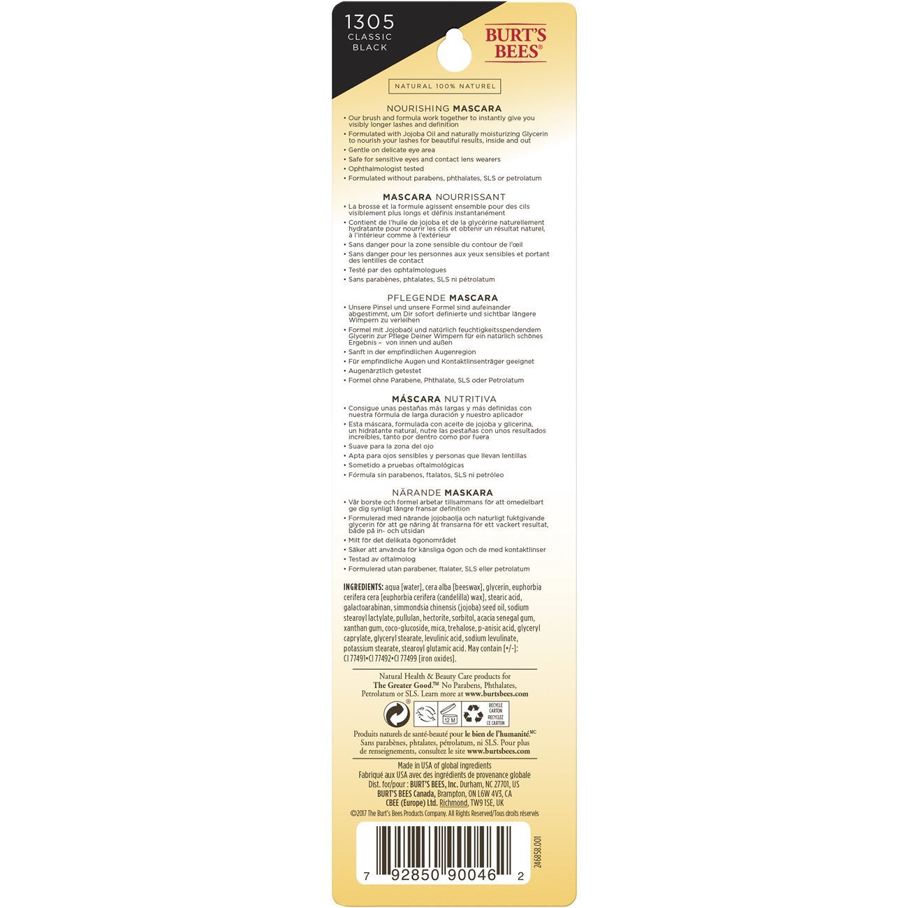 Buy now Burtâ€™s Bees 100% Natural Nourishing Mascara, Classic Black - 0.4 Ounce at indiglob india