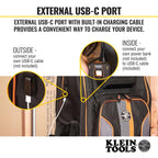 Buy now Klein Tools 62805BPTECH 28-Pocket Laptop Backpack Tool Bag, Tradesman Pro Extra-Large Tech Tool Backpack with Molded Bottom, Charging Port at indiglob india