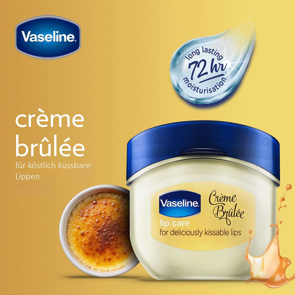 Buy now Vaseline Lip Balm for Instantly Soft Smooth Lips Crème Brûlée Lip Balm Locks In Moisture to Improve Hydration 0.25 oz at indiglob india