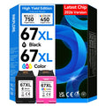 67XL Ink Cartridges Black Color Combo Pack Compatible for HP Ink 67 HP67XL Compatible for DeskJet 2855e 2755e 2700 2700e 2800e 4155e 4255e 2734e Envy 6055e 6000 Printer, 2026 Latest Chip