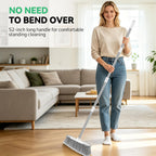 SetSail Indoor Soft Bristle Broom，52'' Long Handle House Broom for Sweeping