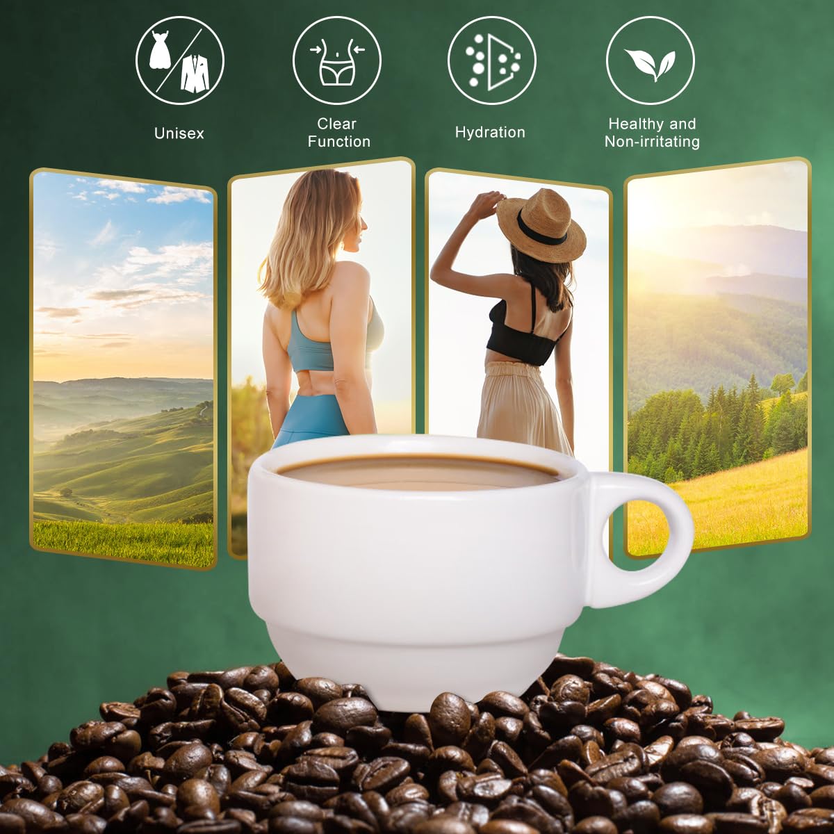 Green Coffee Bean Extract Powder, Slim Green Coffee, 18 Sachets