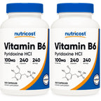 Nutricost Vitamin B6 (Pyridoxine HCl) 100mg, 240 Capsules
