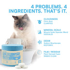 Pet Water Fountain Cleaner and Descaler Tablets 24-Pack Residue-free Fountain Cleaning Tablets for Cat and Dog Pump and Filter Maintenance, Cleaning Kit Compatible, Safe for Plastics and Metals