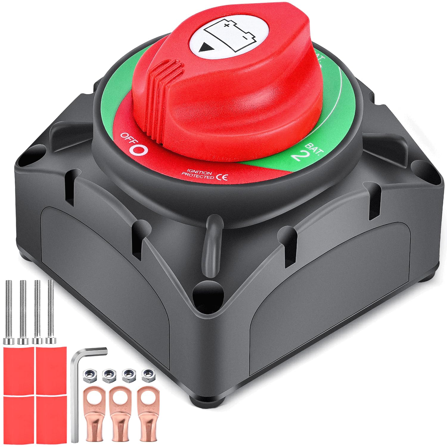 Buy now Nilight 1-2-Both-Off Battery Switch, 12V-48V Disconnect Master Cutoff Switches for Marine Boat Car RV ATV UTV Vehicle, Waterproof Heavy Duty Isolator 1-2-Both-Off Switch 600A at indiglob india