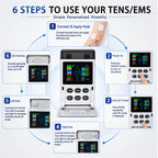 TENS EMS Unit Muscle Stimulator for Pain Relief,5-in-1 & 80 Modes 4 Channel 30 Intensity Electronic Pulse Massager,Large Color LCD Display with 16 Electrode Pads for Shoulder,Neck,Back,Sciatica