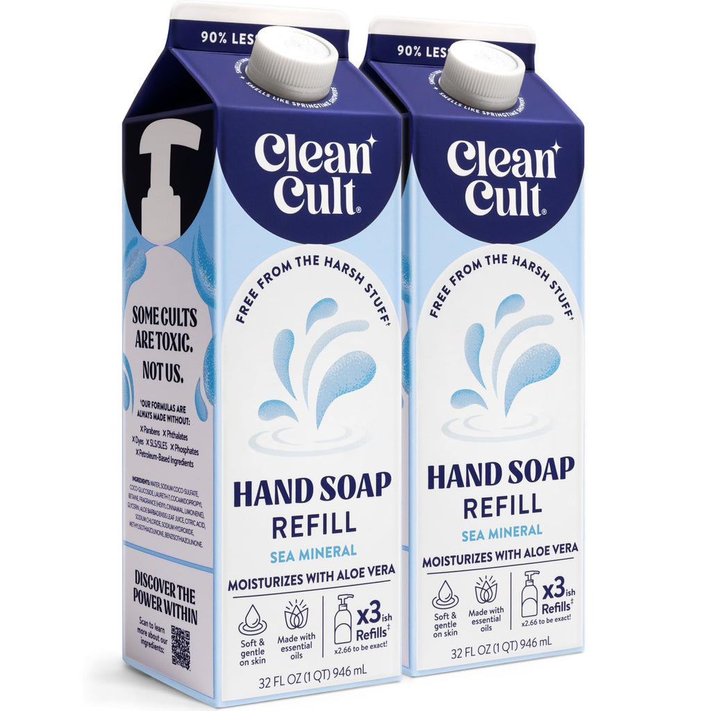 Buy now Cleancult Liquid Hand Soap Refills - Moisturizes Dry & Sensitive Skin - Made with Aloe Vera & Lavender Essential Oils - Wild Lavender - Eco Friendly - Paper-Based Packaging - 32 oz/2 Pack at indiglob india