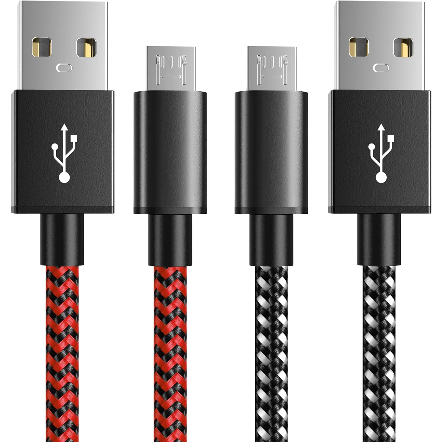 Buy now 6amLifestyle PS4 Controller Charger Charging Cable, 2 Pack 10ft Extra Long Micro USB 2.0 Cable, Nylon Braided Cord, for PS4, PS4 Slim/Pro, Xbox One S/X Controller, Android Phones, Black+Blue Black-Red at indiglob india