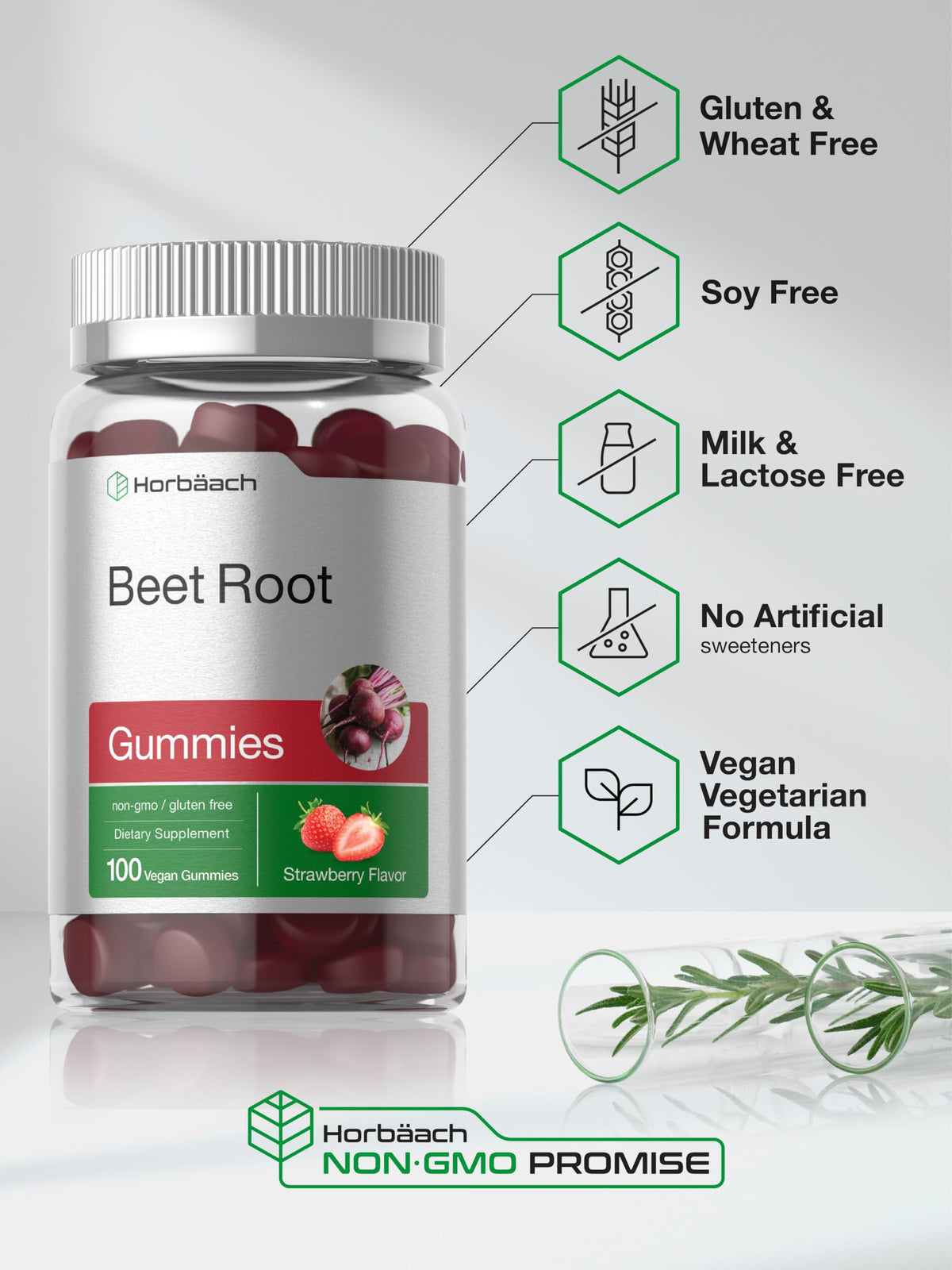 Horbäach Beet Root Gummies | Advanced Formula | 100 Count