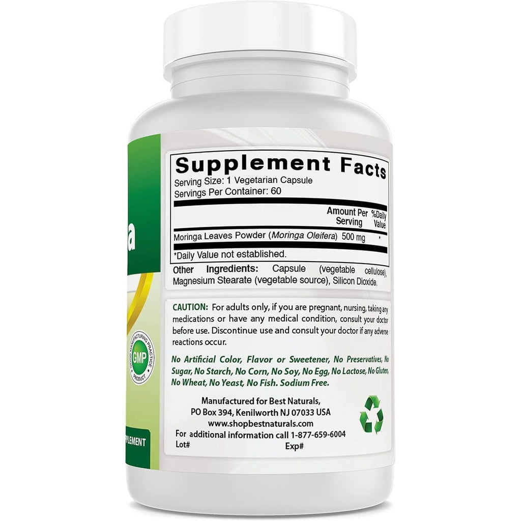 Buy now Best Naturals Moringa Superfood 500 mg 60 Veggie Capsules at indiglob india