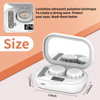 Portable Ultrasonic Contact Lens Cleaner with USB Charger - Fit Disposable Soft, Colored & RGP Lenses - Travel & Home (White)
