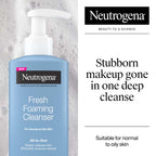 Buy now Neutrogena Fresh Foaming Facial Cleanser, All-In-One Makeup Remover Face Wash for Nor-mal to Oily Skin Deeply Cleanses & Removes Waterproof Makeup, Soap-Free, Non-Comedogenic, 8.5 fl. oz at indiglob india