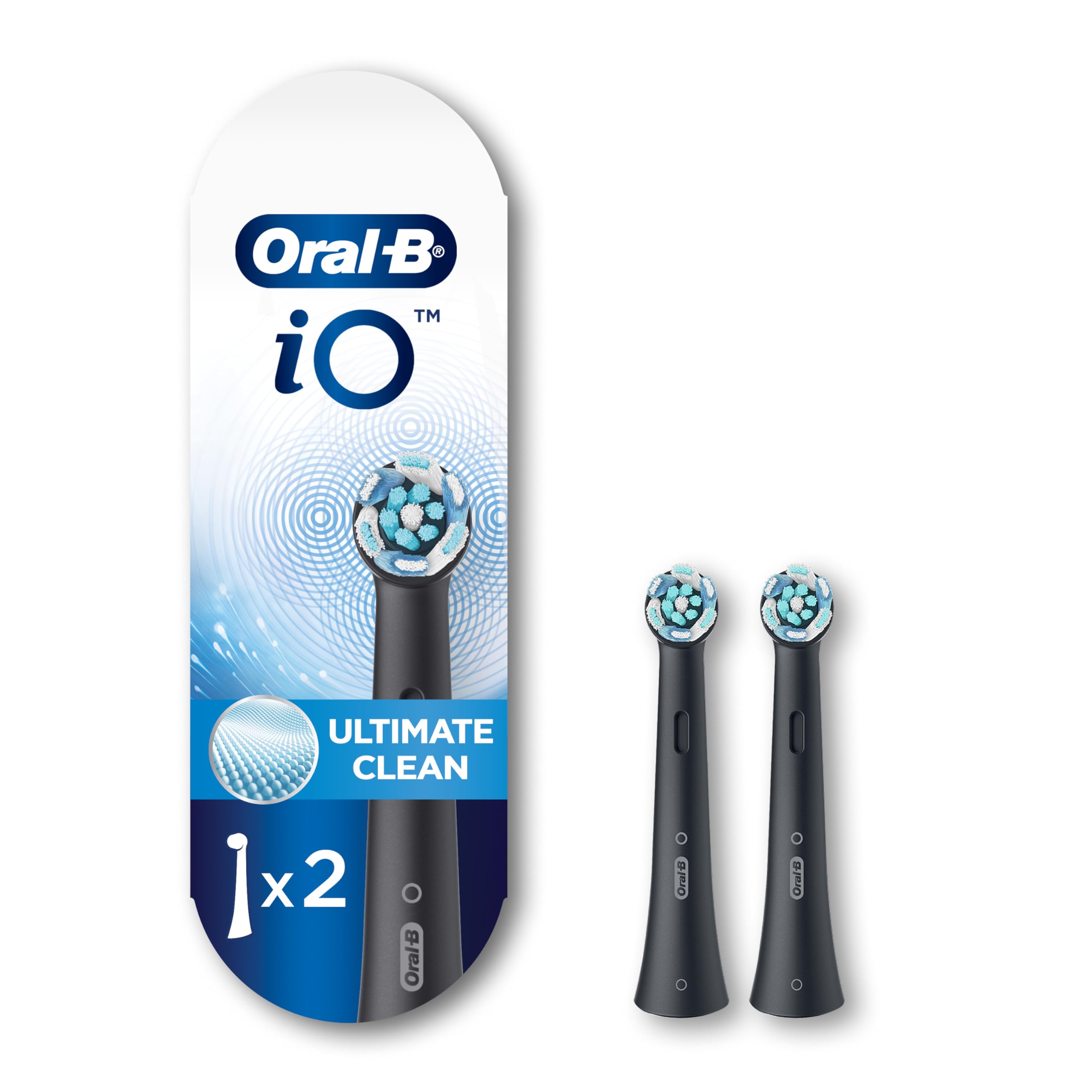 Buy now Oral-B iO Series Ultimate Clean Electric Toothbrush Replacement Brush Heads for an Oral-B Electric Toothbrush, 2 Count, Black Ultimate Clean Refills (2ct) at indiglob india