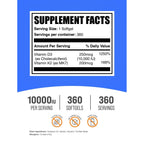 BulkSupplements.com Vitamin D3 + K2 10000 IU Softgels - K2 D3 Vitamin Supplement, for Immune Health - Gluten Free, 1 Softgel per Serving, 360 Count (Pack of 1)